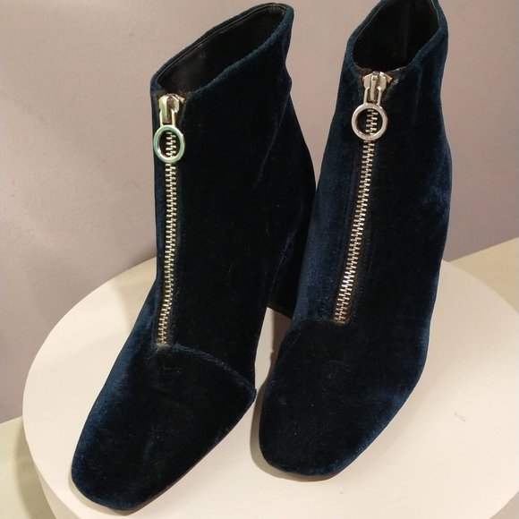 Brand New ZARA soft dark navy blue ankle boot size 5 -5.5 - Picture 1 of 11